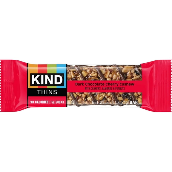 (Pack Of 40) KIND Bar Thins Dark Chocolate Cherry Crumble 0.74 Oz