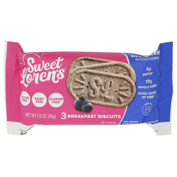 (Pack Of 48) Sweet Lorens Bar Breakfast Biscuit Blueberry 1.6 Oz