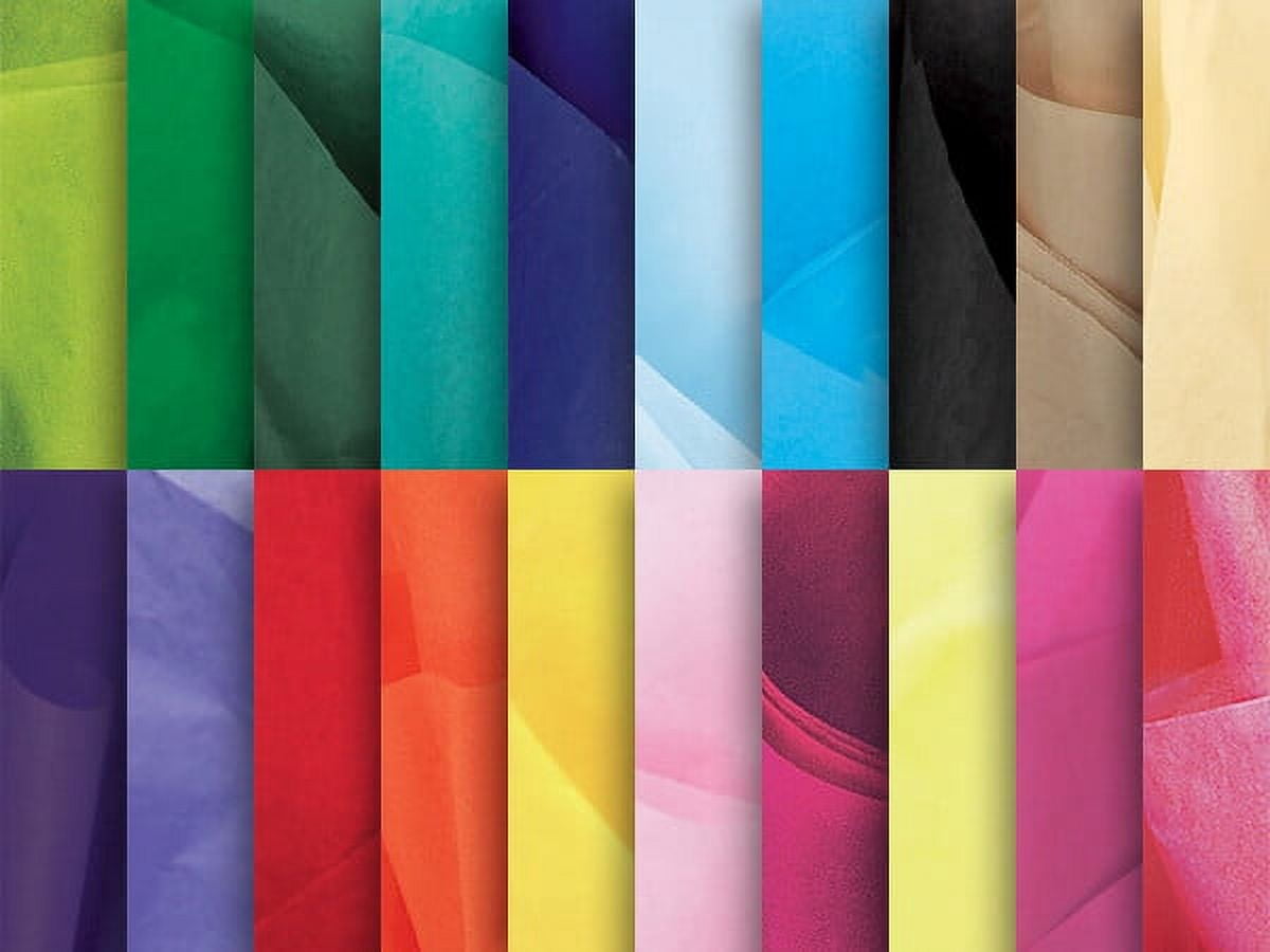Pack Of 480, Solid 20 Color Assortment Tissue 20 X 26" Sheet Ream Made From 100% Post Industrial Recycled Fibers Made In USA