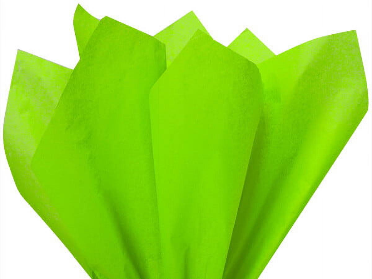 Pack Of 480, Solid Bright Lime Tissue Paper 20 X 30" Sheet Half Ream Made From 100% Post Industrial Recycled Fibers Made In USA
