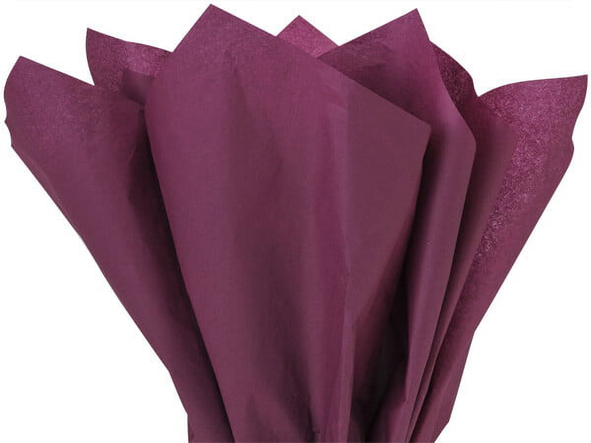 Pack Of 480, Solid Burgundy Tissue Paper 20 X 30" Sheet Half Ream Made From 100% Post Industrial Recycled Fibers Made In USA