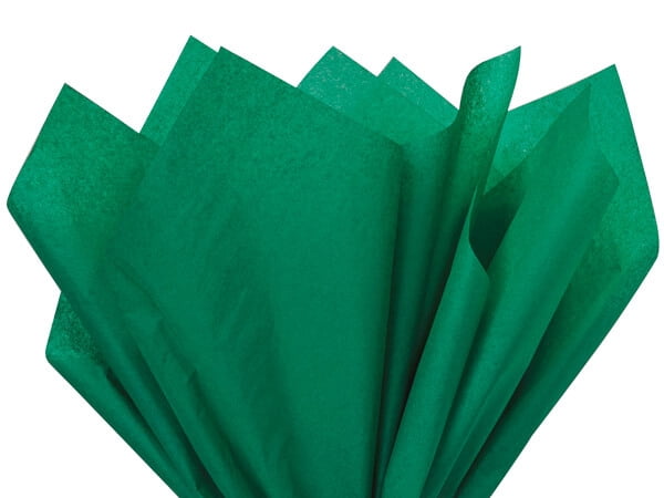 Pack Of 480, Solid Emerald Tissue Paper 20 X 30" Sheet Half Ream Made From 100% Post Industrial Recycled Fibers Made In USA
