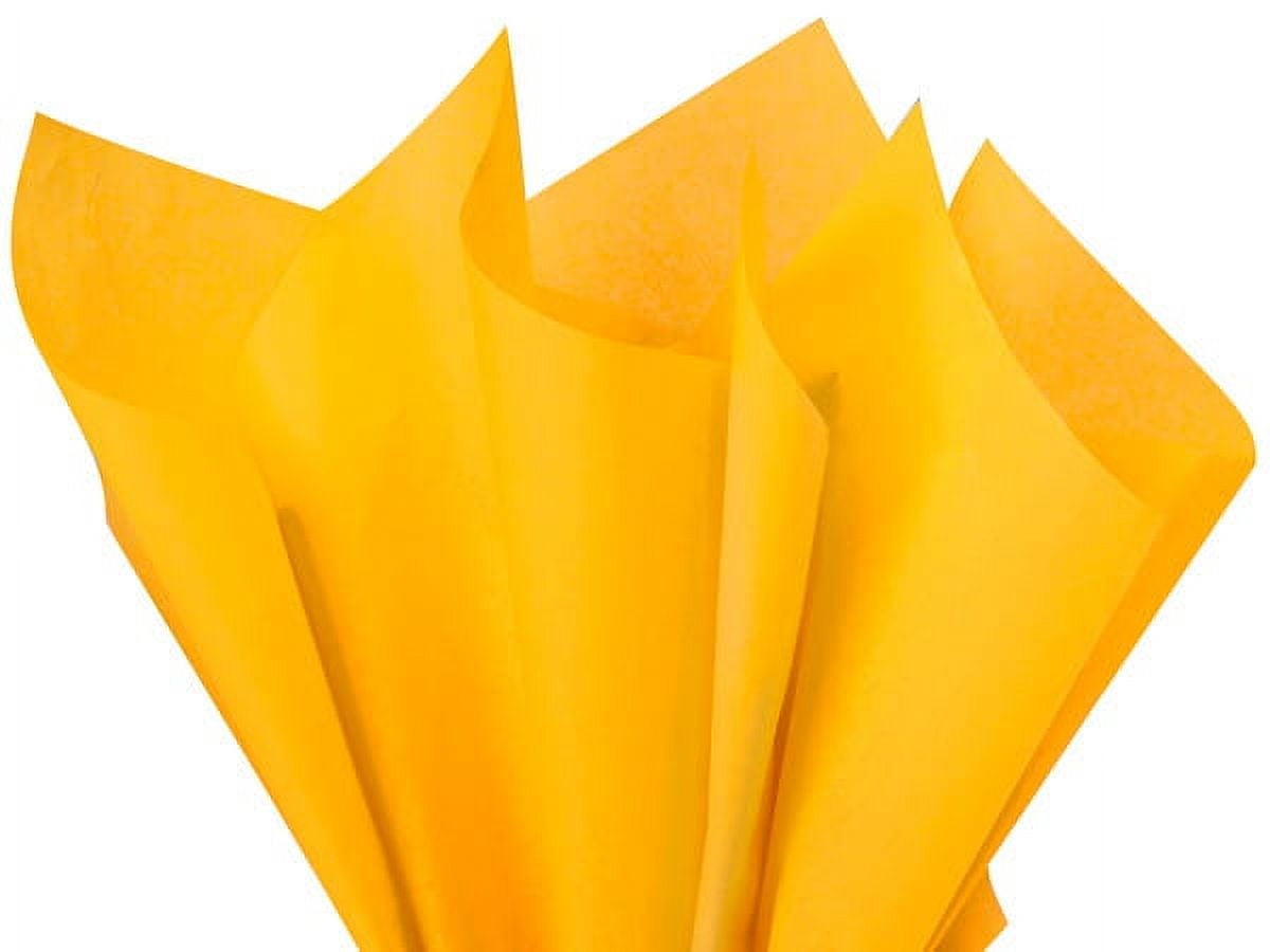 Pack of 480, Solid Goldenrod Tissue Paper 20 x 30" Sheet Flat Ream Made From 100% Post Industrial Recycled Fibers, Made in USA
