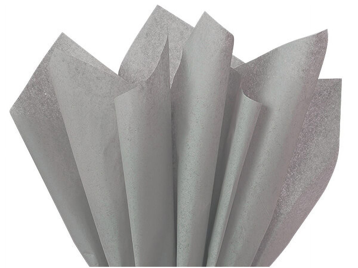 Pack Of 480, Solid Gray Tissue Paper 20 X 26" Sheet Half Ream Made From 100% Post Industrial Recycled Fibers Made In USA