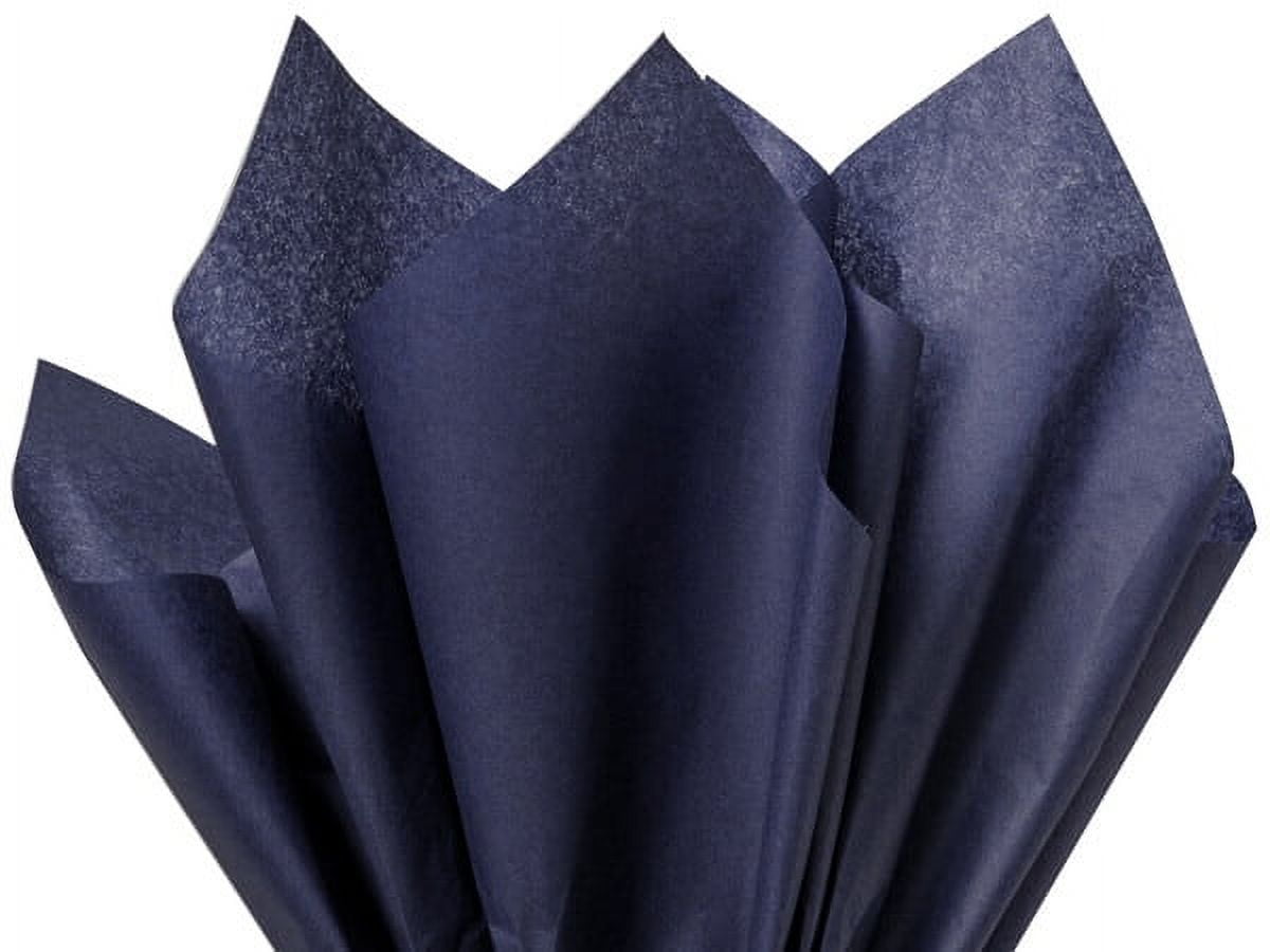 Pack of 480, Solid Navy Tissue Paper 20 x 30" Sheet Flat Ream Made From 100% Post Industrial Recycled Fibers, Made in USA