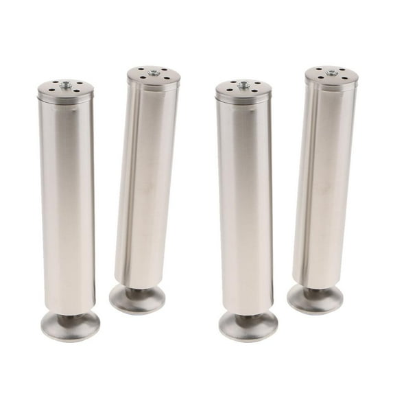 Pack Of 4pcs Stainless Steel Legs 2inch Round Kitchen Cabinets, Sofa, Tables, Chairs, With slip Rubber Base 25cm