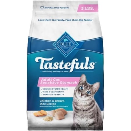 (Pack Of 5) Blue Buffalo Food Cat Tastefuls Adult Sensitive 3 Lb