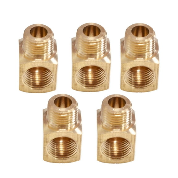 Pack Of 5 Brass Square Pipe Fittings Brass Elbow Connectors Metal Corner Pipe Joints for Home Plumbing & Water Supply