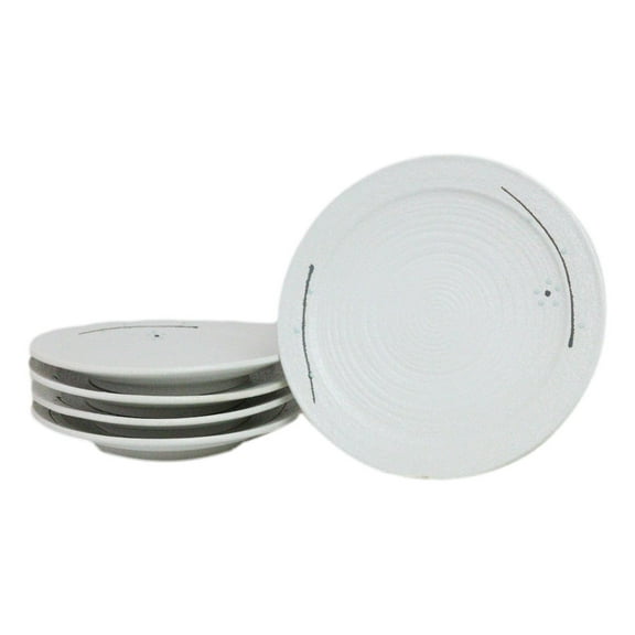 Pack Of 5 Ceramic Yukino Hana Snow Collection Large Round Dinner Plates 10" D