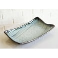 thumbnail image 1 of Pack Of 5 Ceramic Zen Blue Dinner Salad Sushi Entree Curved Platter Plate 10.5"L, 1 of 6