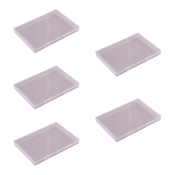 Pack Of 5 Clear Flat Plastic Storage Boxes for Organizing Beads Tools Letter and Papers Transparents Organizers Case