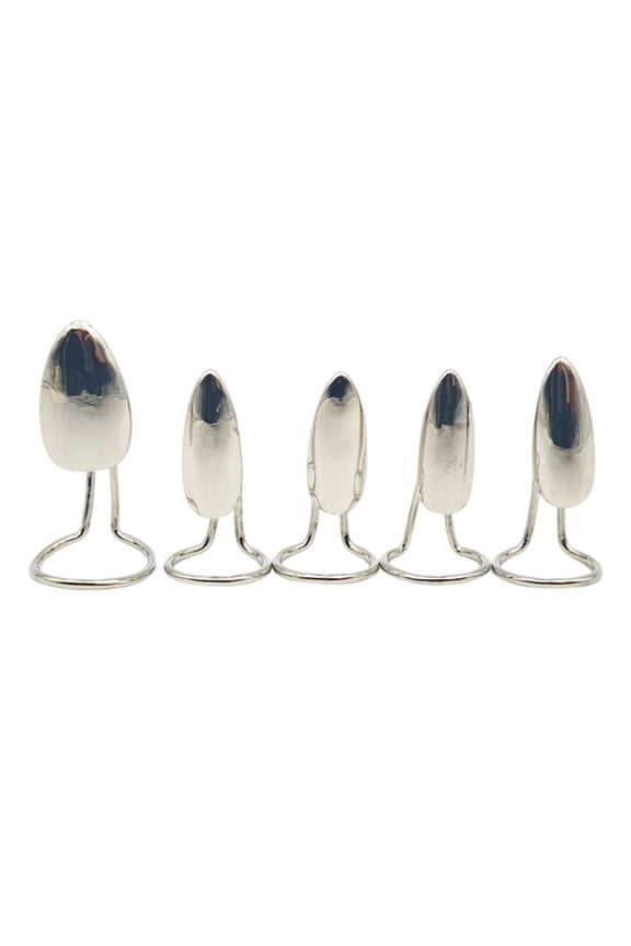 Pack Of 5 Edgy Metal Nails Rings Sophisticated Alloy Finger Jewelry For Trendy Fashion Statements And Bold Everyday Looks