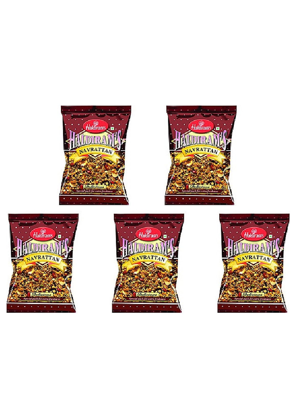 Haldiram Navratan Mix, 400-Gram Pouch (Pack of 5)