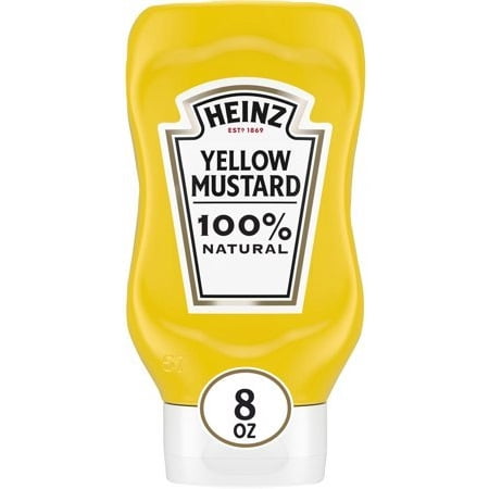 Pack Of 5 - Heinz 100% Natural Yellow Mustard Bottle - 8 Oz (228 Gm)