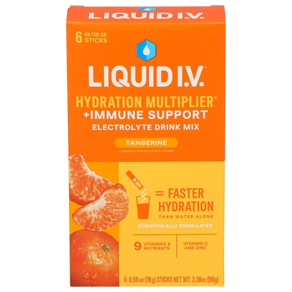(Pack Of 5) Liquid Iv Hydration Electrolyte Drink Mix Immune Support Tangerine 3.39 Oz