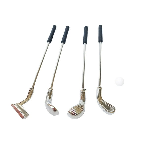 Pack Of 5 Miniature Golf Clubs And Balls For 1/12 Dollhouses Outdoor Play Enhancing Realistic And Fun Display Decors