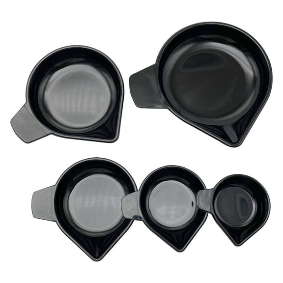 Pack Of 5 Plastic Weighing Bowls Trays For Liquids And Powders With Narrow Spout In Various Size For Kitchen And Lab Use