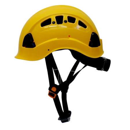 Pack Of 5, RK-SAFETY Adjustable ABS Climbing Helmet, 6-Point Suspension, Designed for Climbing, Riding and Construction, 5 Ea Yellow