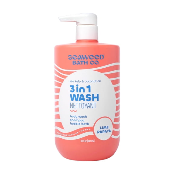 (Pack Of 5) Seaweed Bath Company Body Wash Shampoo Lime Papaya 30 Fl Oz
