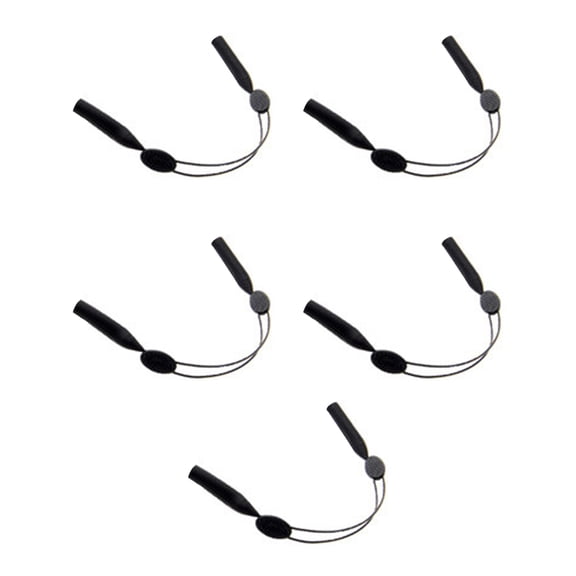 Pack Of 5 Steel Wire Glasses Retainer Secure For Shades Eyeglasses Adults Black