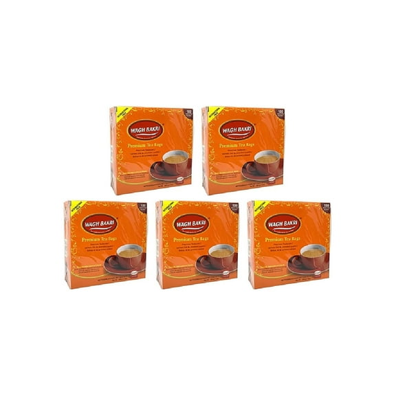 Pack Of 5 - Wagh Bakri Premium 100 Tea Bags - 200 Gm (7.06 Oz)