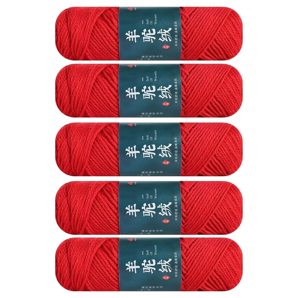 5Pieces Wool Yarn Wool Yarn Fine Fibers Soft Crochet Yarn For Beginner Adult Knitting Rugs Sweater Scarves Hat