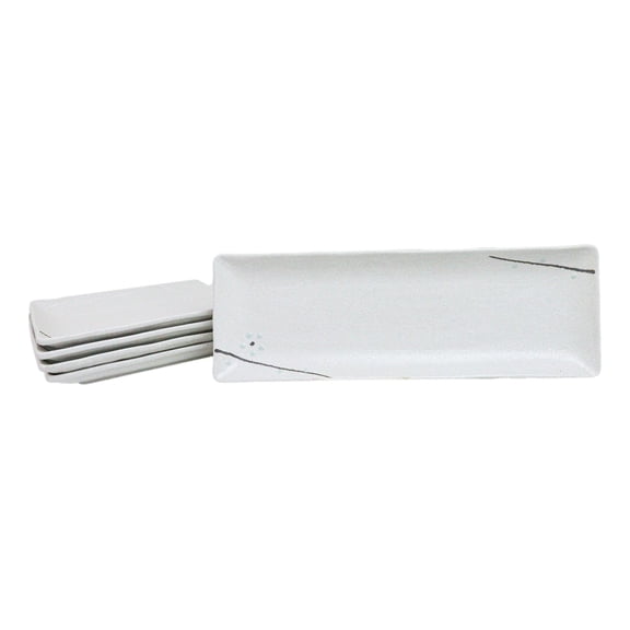 Pack Of 5 Yukino Hana Collection Ceramic Rectangular Serving Platter 14" Long