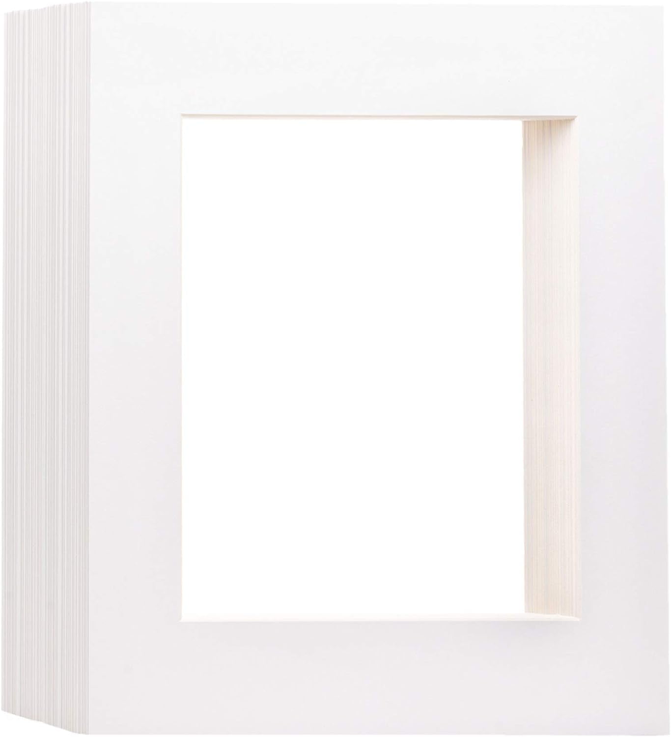Pack Of 50 11" X 14" Inch PreCut White Picture Mats For 8" X 10