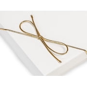 Pack Of 50, 19" Gold Metallic Stretch Cord Loops W/Pre-Tied Bows Made From 1/16" Round Elastic For Jewelry Boxes