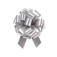 thumbnail image 1 of Pack Of 50, 5.5" Solid Silver 100% Polypropylene Flora Satin Gift Pull Bows 20 Loops For Gift Baskets & Gift Packaging, 1 of 1
