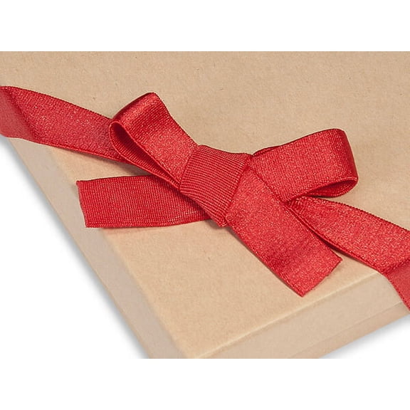 Pack Of 50, 8" Red Satin Stretch Wide Loops W/Pre-Tied Bows For Jewelry Boxes