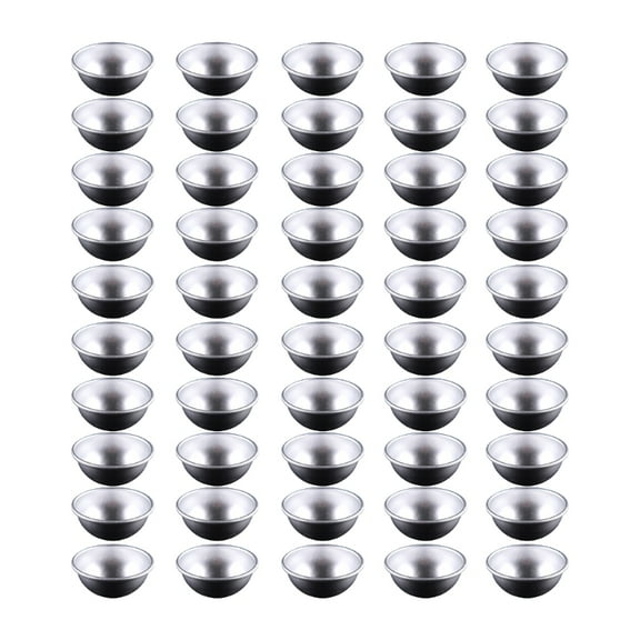 Pack Of 50 Aluminum Hemispheres Cake Pans High Temperatures Resistant Pudding Mould Practical Baking Molds for Dessert
