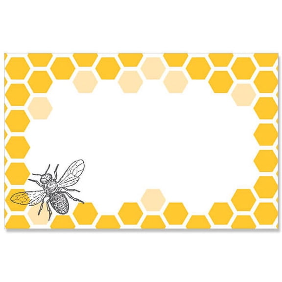 Pack Of 50, Bee & Honeycomb Enclosure Card 3.5" X 2-1/4" Made In USA