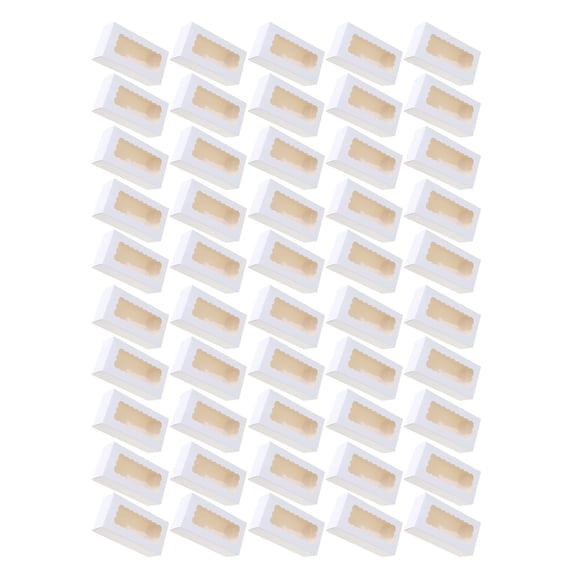 Pack Of 50 Clear Macarons Boxes Pastry Display Case Cardboard Gift Boxes for Christmas Birthday Wedding Party Favor