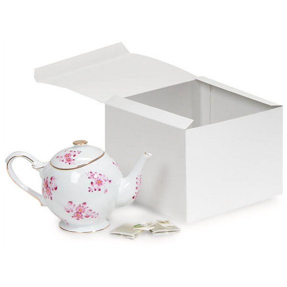 Pack Of 50, Gloss White Gift Box W/Light Gray / White Interiors - 1 Piece Box Solid 8 X 8 X 6" Made In USA