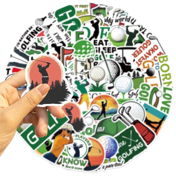 Pack Of 50 Golf Themed Stickers Waterproof Decal DIYer Crafts Sports Water Bottle Decors Laptop Notebook Accessories