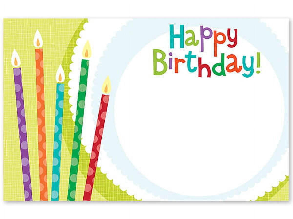 Pack Of 50, Happy Birthday Candles Enclosure Card 3.5