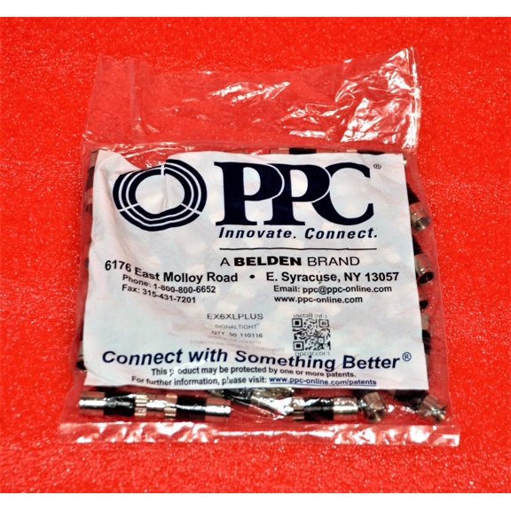 Pack Of 50 PPC Belden Ex6xlplus C T X Coax Connector Rg6 Directv Dish New