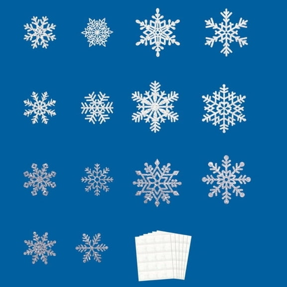 Pack Of 50 Snowflake Decorations With Adhesive Dots For Winter Christmas Party Bulletin Board Wall Window Decoration