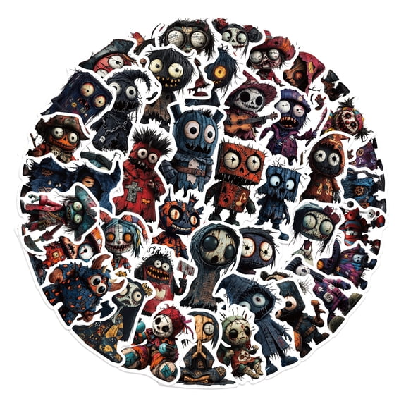 Pack Of 50 Spookys Character Stickers Reusable Adhesive For Device Customization Party Theme Decals