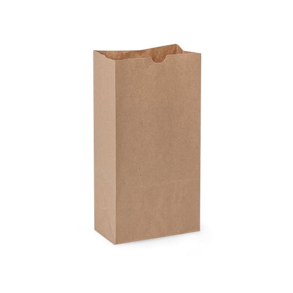 Pack Of 500, 12 Lb 100% Recycled Solid Kraft Paper Gift Sacks 7-1/8 x 4-3/8 x 13-15/16" Made in USA