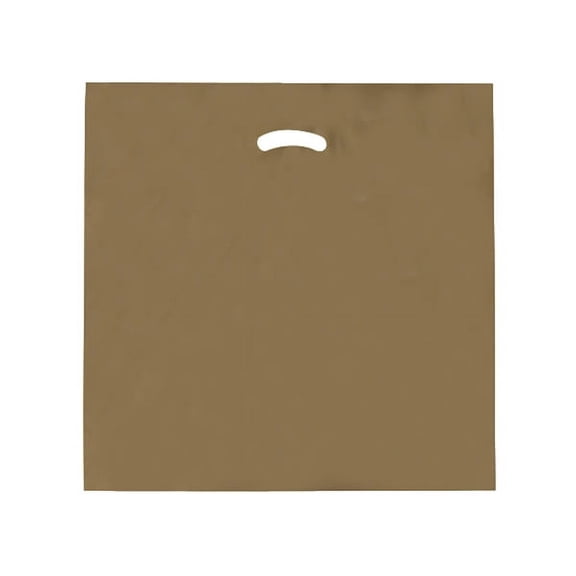 Pack Of 500, 20 x 20" x (With 5" Bottom Gusset) Solid Gold Super Gloss Recycled Plastic Bags 1.50 Mil Made in USA