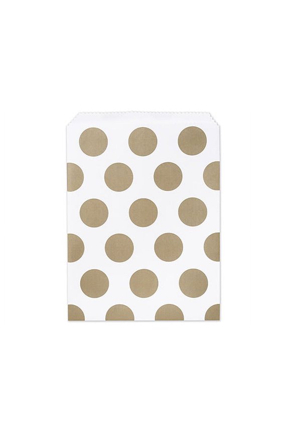 Pack Of 500, 8.5 x 11" Gold Dots Paper Merchandise Bags 35Lb Made in USA