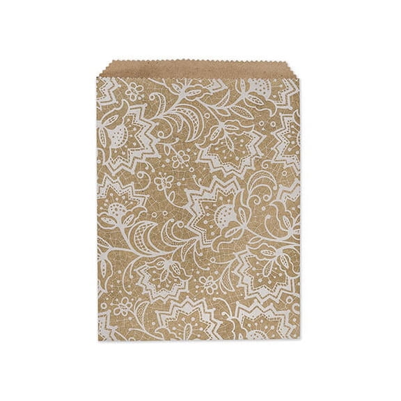 Pack Of 500, 8.5 x 11" Lace Paper Merchandise Bags 35Lb Made in USA