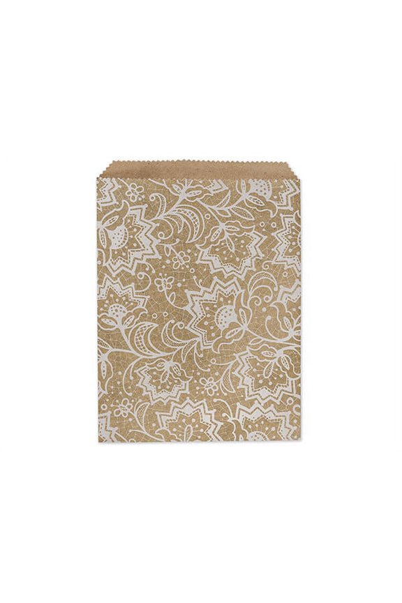 Pack Of 500, 8.5 x 11" Lace Paper Merchandise Bags 35Lb Made in USA