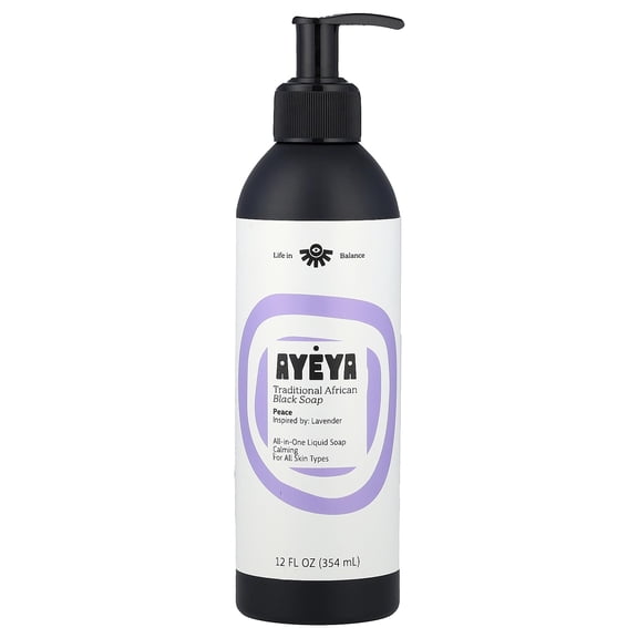 (Pack Of 6) AYEYA Soap Liquid Black Peace 12 Fl Oz
