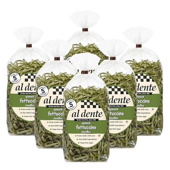 (Pack Of 6) Al Dente Pasta Fettuccine Spinach 12 Oz