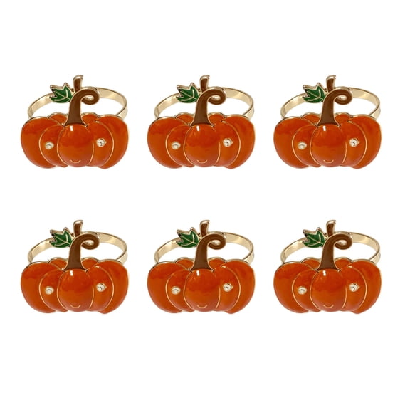 CEORPER Festival Alloy Napkins Clips Thanksgiving Dinner Decorations Bucolic Pumpkins Design