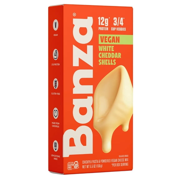 (Pack Of 6) Banza Shells Mac And Cheese Vegan White Cheddar 5.5 Oz