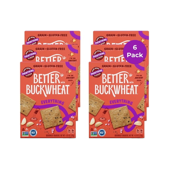 (Pack Of 6) Better With Buckwheat Cracker Everything 4.25 Oz